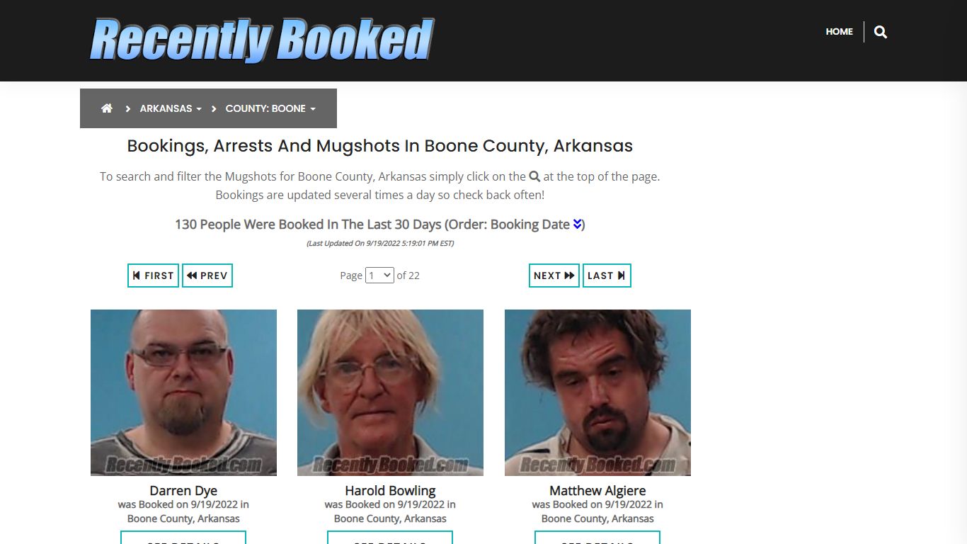 Recent bookings, Arrests, Mugshots in Boone County, Arkansas